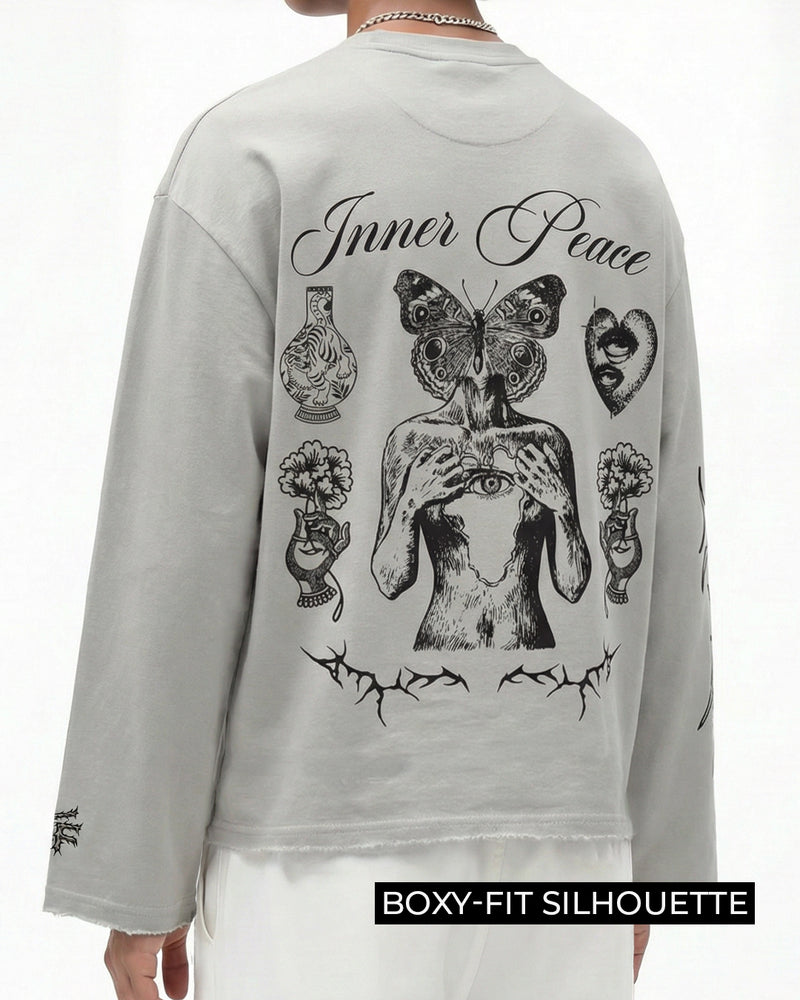 Inner Peace Full Sleeves Boxy-Fit T-shirt