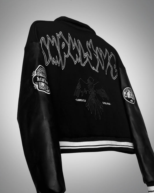 IMPULSIVE VARSITY JACKET (CROPPED) - WHAT THE FLEX