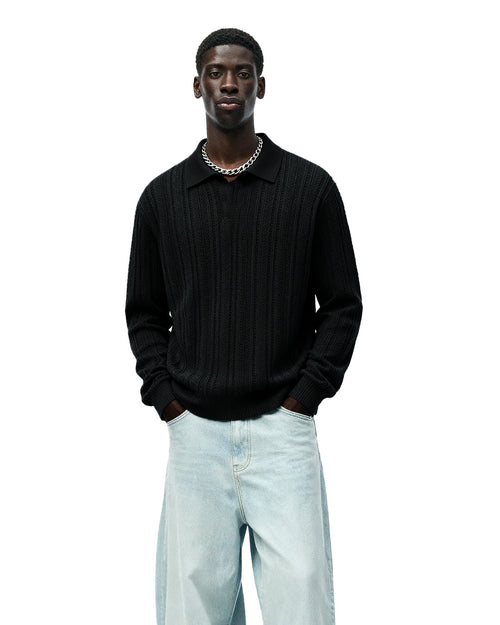 Ink Black Polo T-shirt Full Sleeve