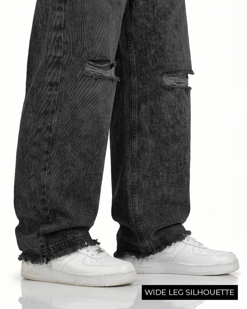 Lost Black Rugged Baggy Jeans