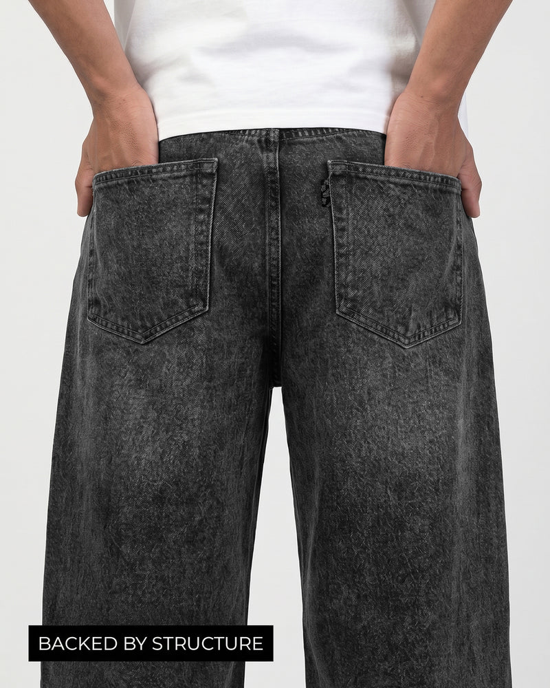 Lost Black Rugged Baggy Jeans