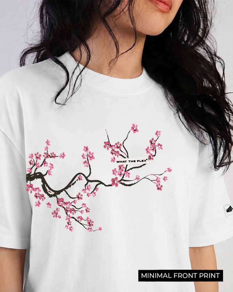 Lost Bloom Boxy-Fit White T-shirt