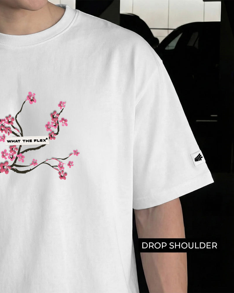 Lost Bloom Boxy-Fit White T-shirt