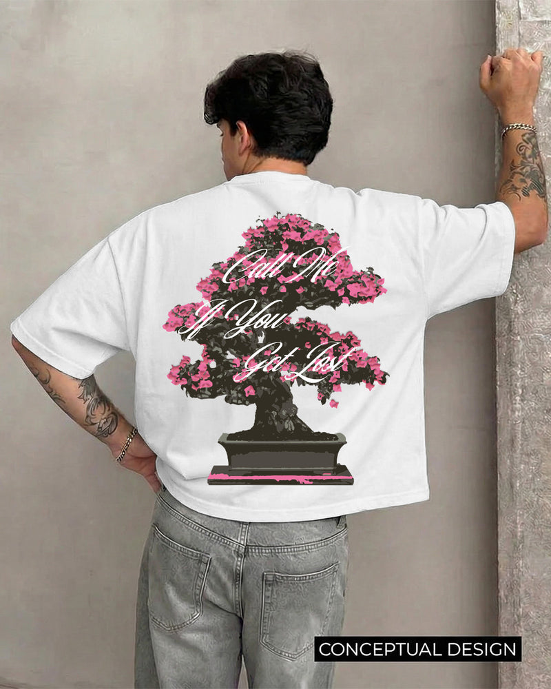 Lost Bloom Boxy-Fit White T-shirt