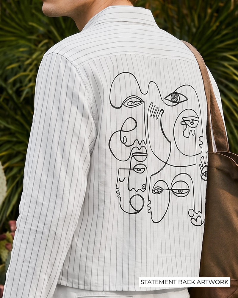 Lost faces Linen Striped Shirt