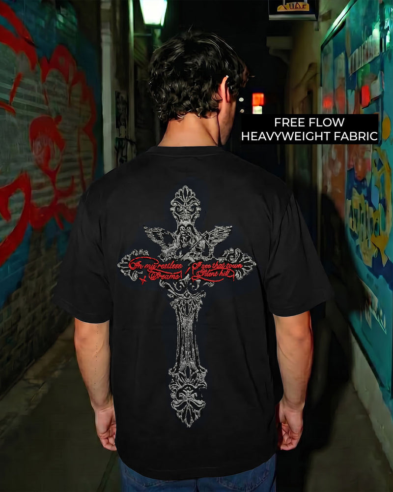 Lost Scriptures Black Embroidery T-Shirt