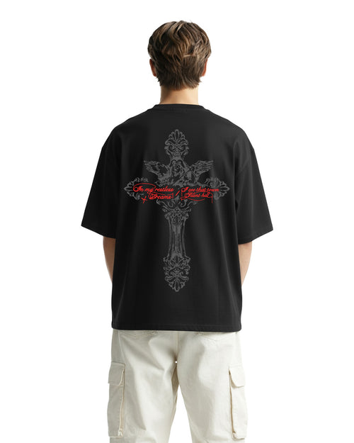 Lost Scriptures Black Embroidery T-Shirt