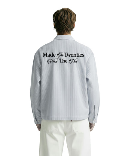 Twenties Blue and White Full Sleeves Striped Shirt