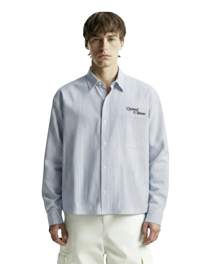 Twenties Blue and White Full Sleeves Striped Shirt