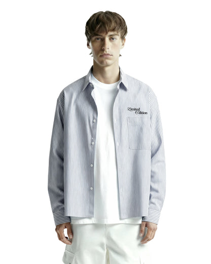 Twenties Blue and White Full Sleeves Striped Shirt