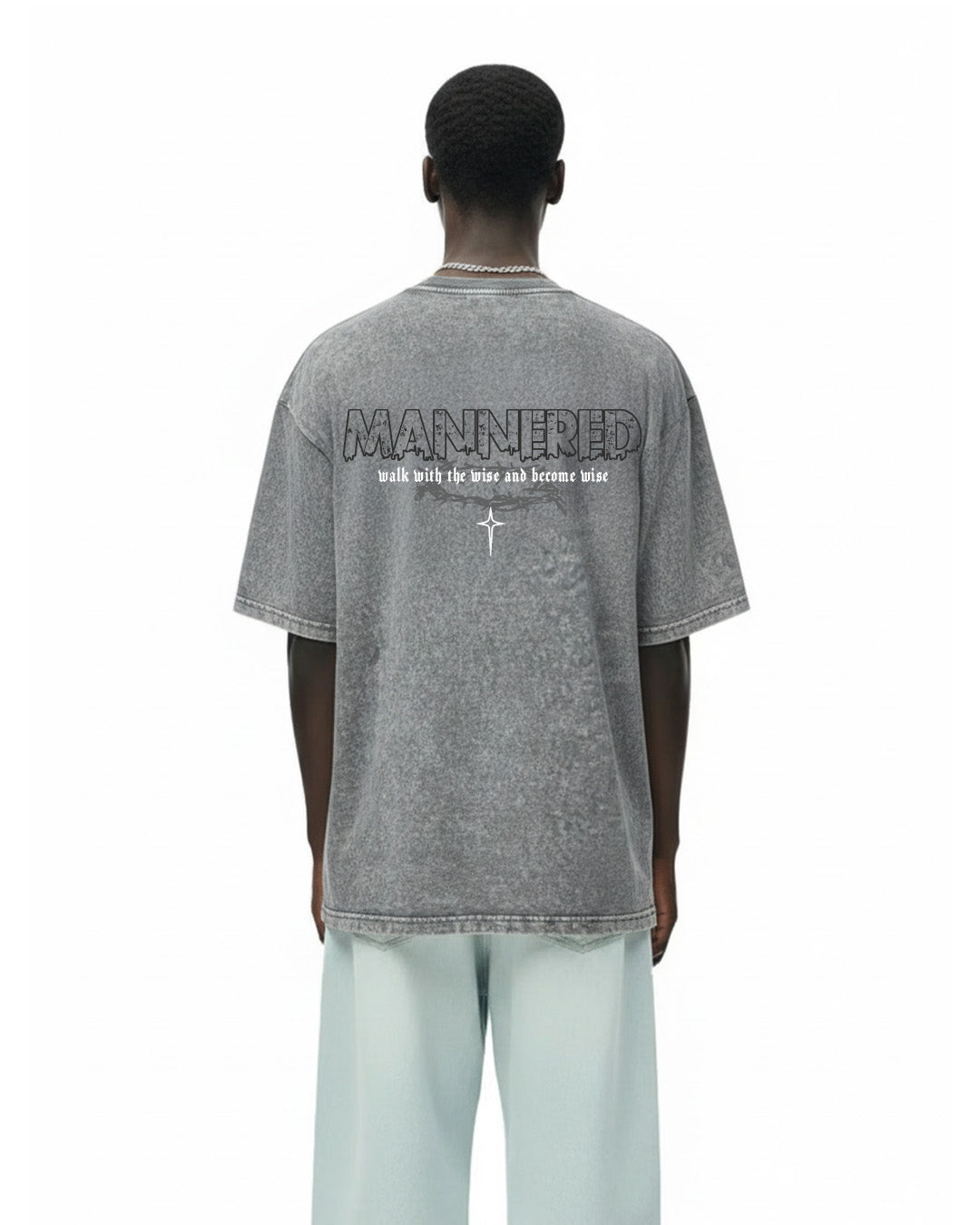 Mannered Grey Acid Wash T-Shirt
