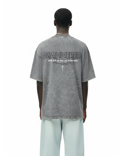 Mannered Grey Acid Wash T-Shirt