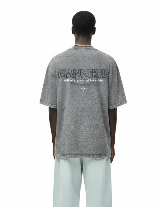 Mannered Grey Acid Wash T-Shirt