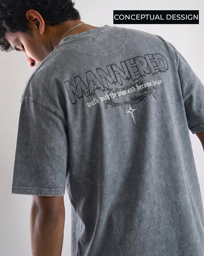 Mannered Grey Acid Wash T-Shirt