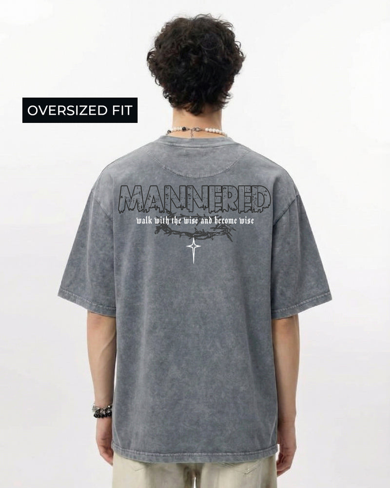 Mannered Grey Acid Wash T-Shirt