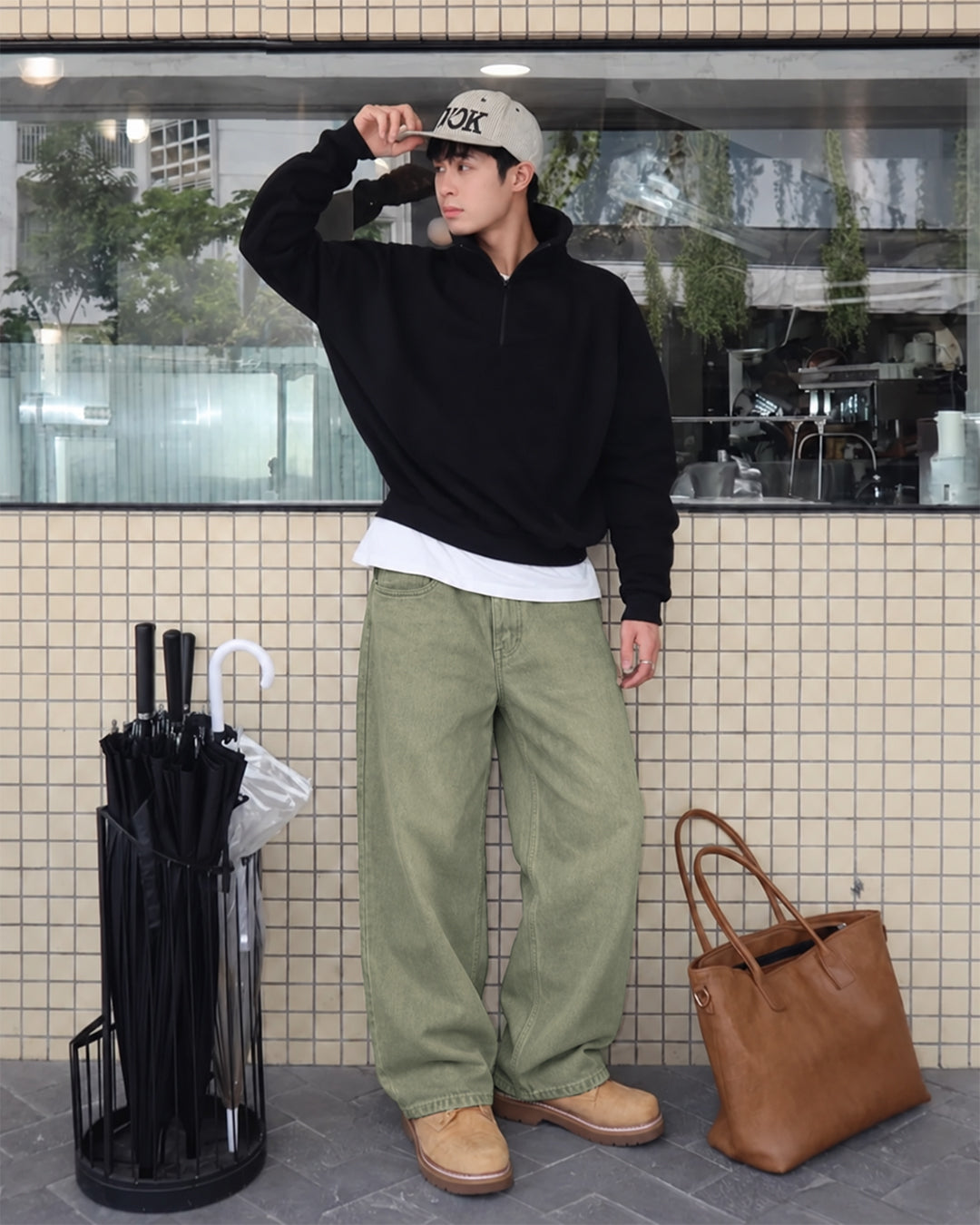 Matcha Olive Baggy Jeans