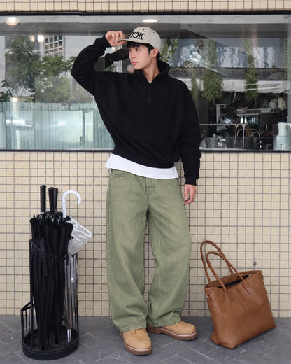 Matcha Olive Baggy Jeans