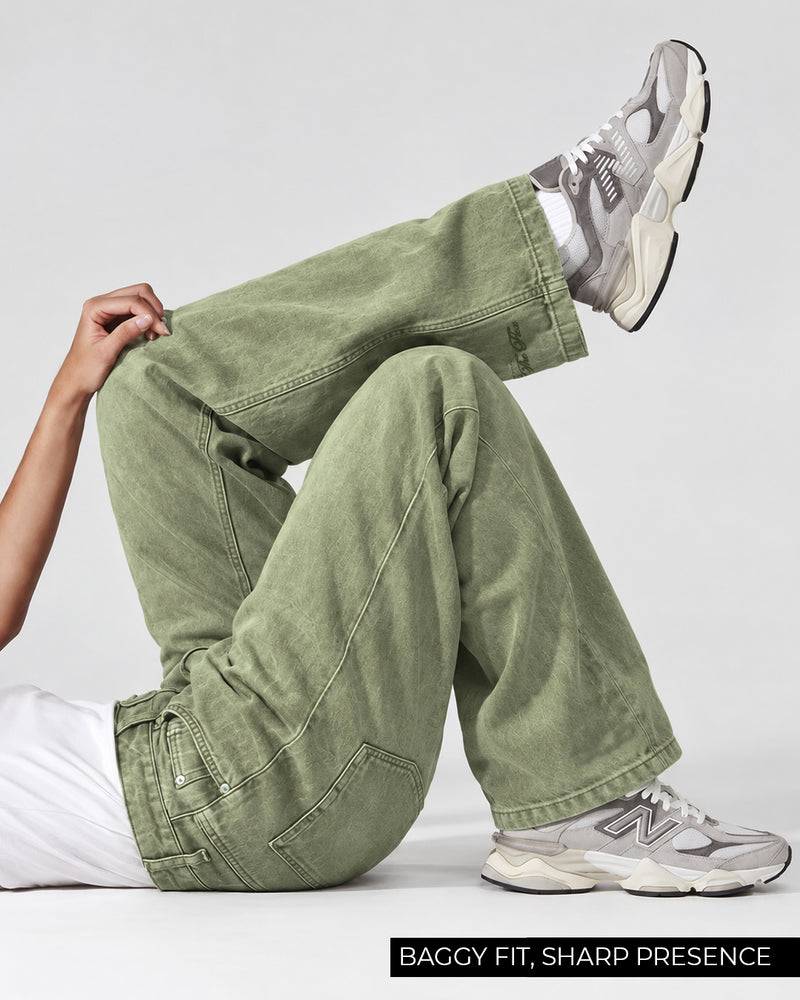 Matcha Olive Baggy Jeans