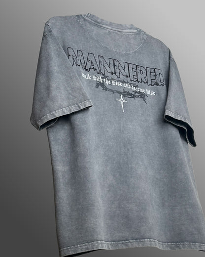 Mannered Grey Acid Wash T-Shirt