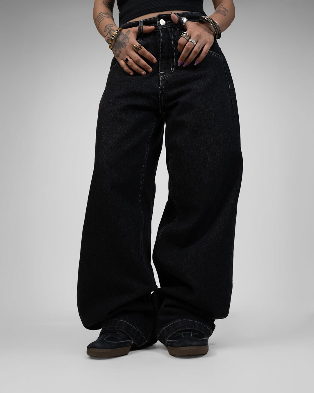 Midnight Black Baggy Jeans
