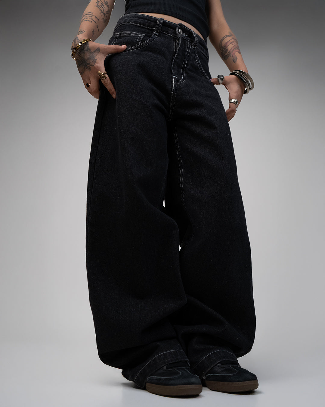 Midnight Black Baggy Jeans