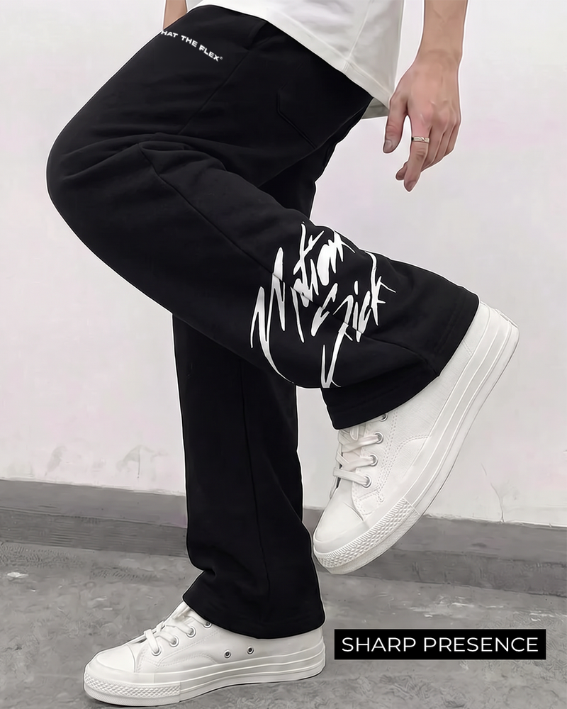 Motion Sick Black Cotton Pant