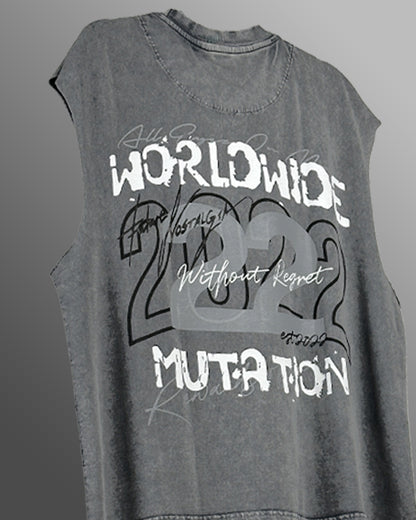 Mutation Grey Acid Wash Vest