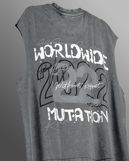 Mutation Grey Acid Wash Vest