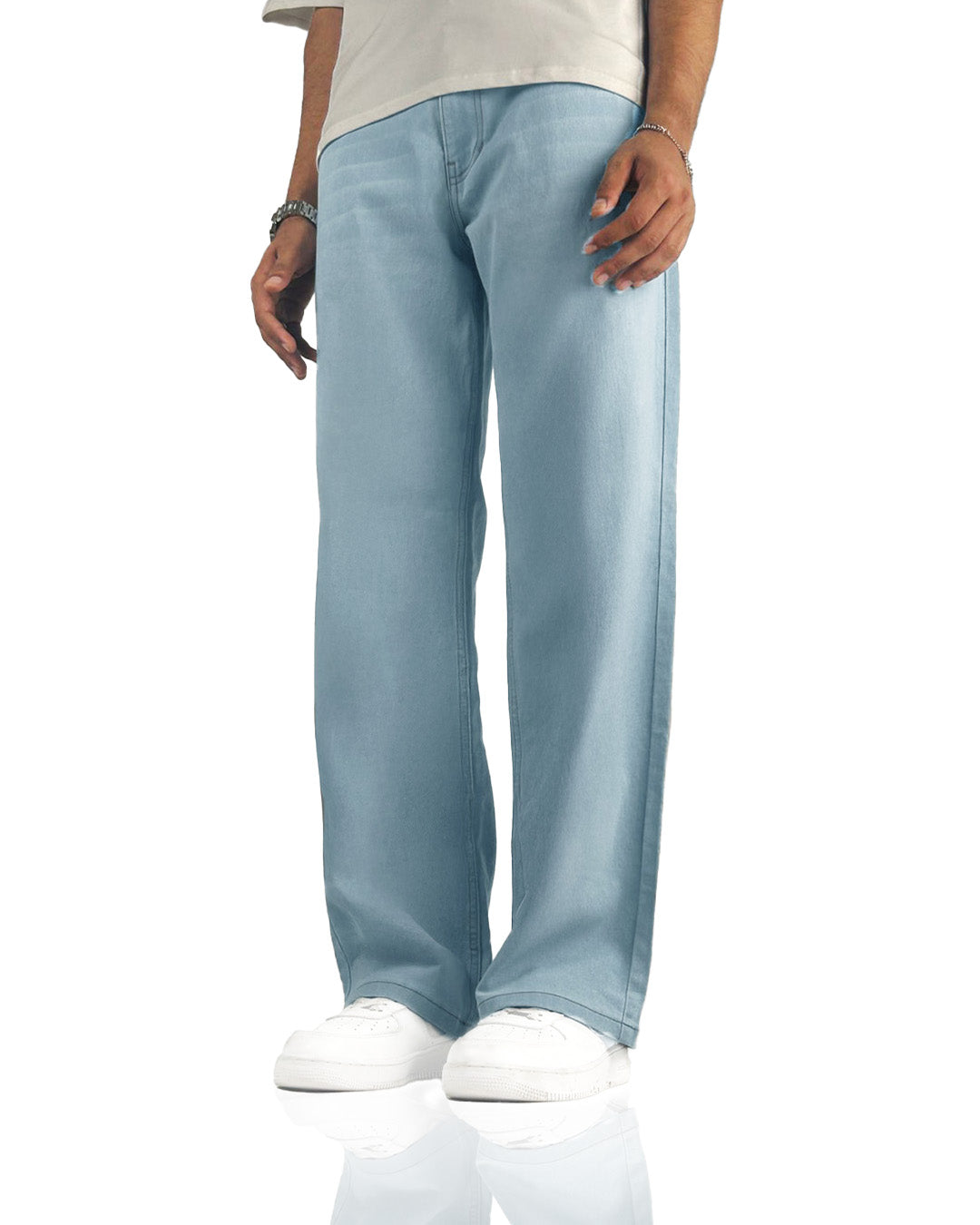 パンツ FEELS WIDE STRAIGHT DENIM ICE BLUE BUY Ice Blue Straight Cut Jeans – WHAT THE FLEX
