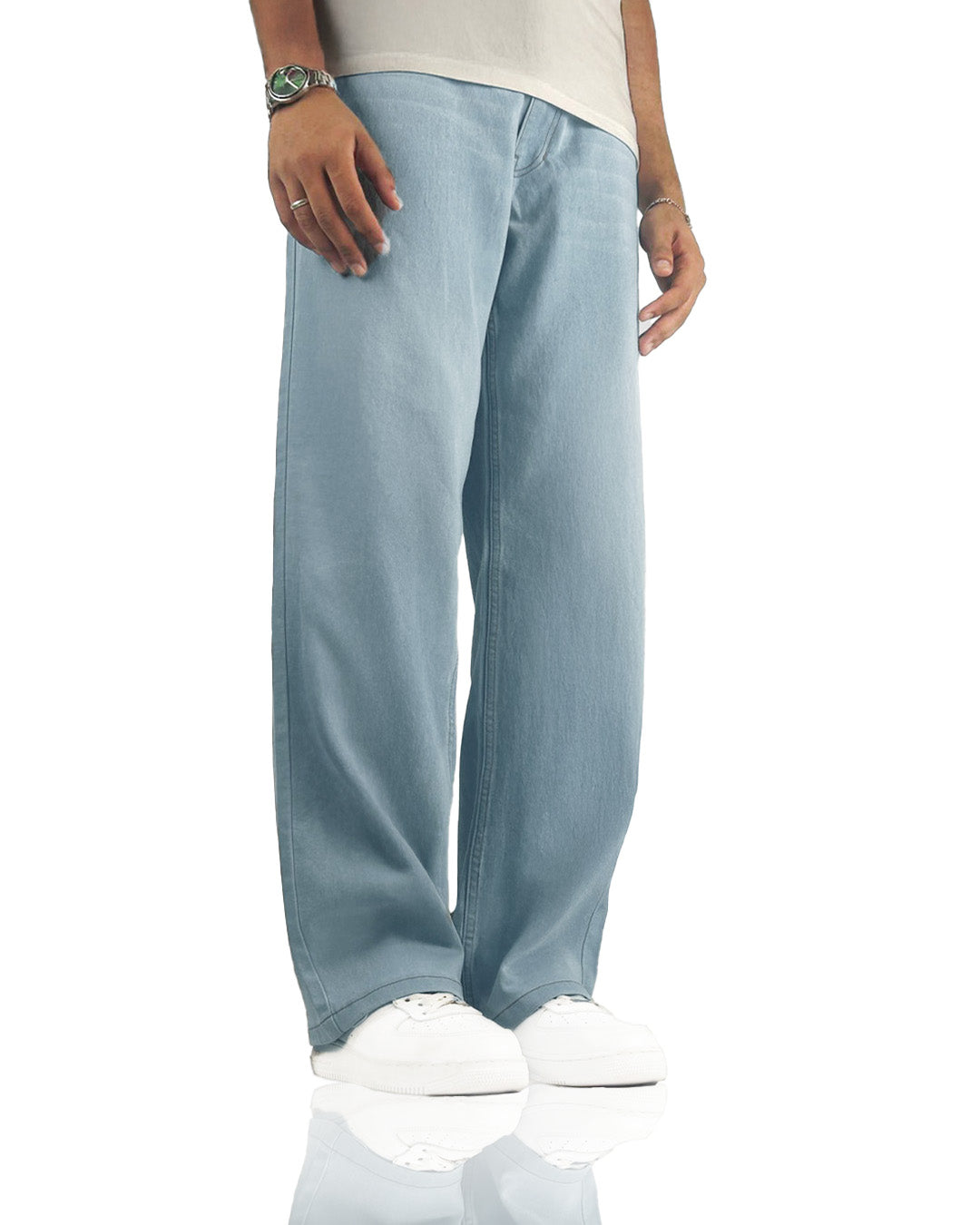 Ice Blue Straight Cut Jeans