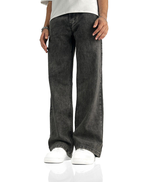 Washed Grey Straight Cut Jeans