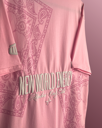 New World Energy Pink Oversized T-shirt
