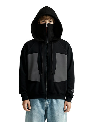 Ninja Masked Black Zipper Hoodie