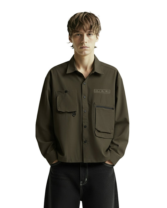 Olive Mono Air Overshirt