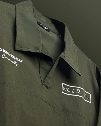 Olive Green Retro Polo T-shirt