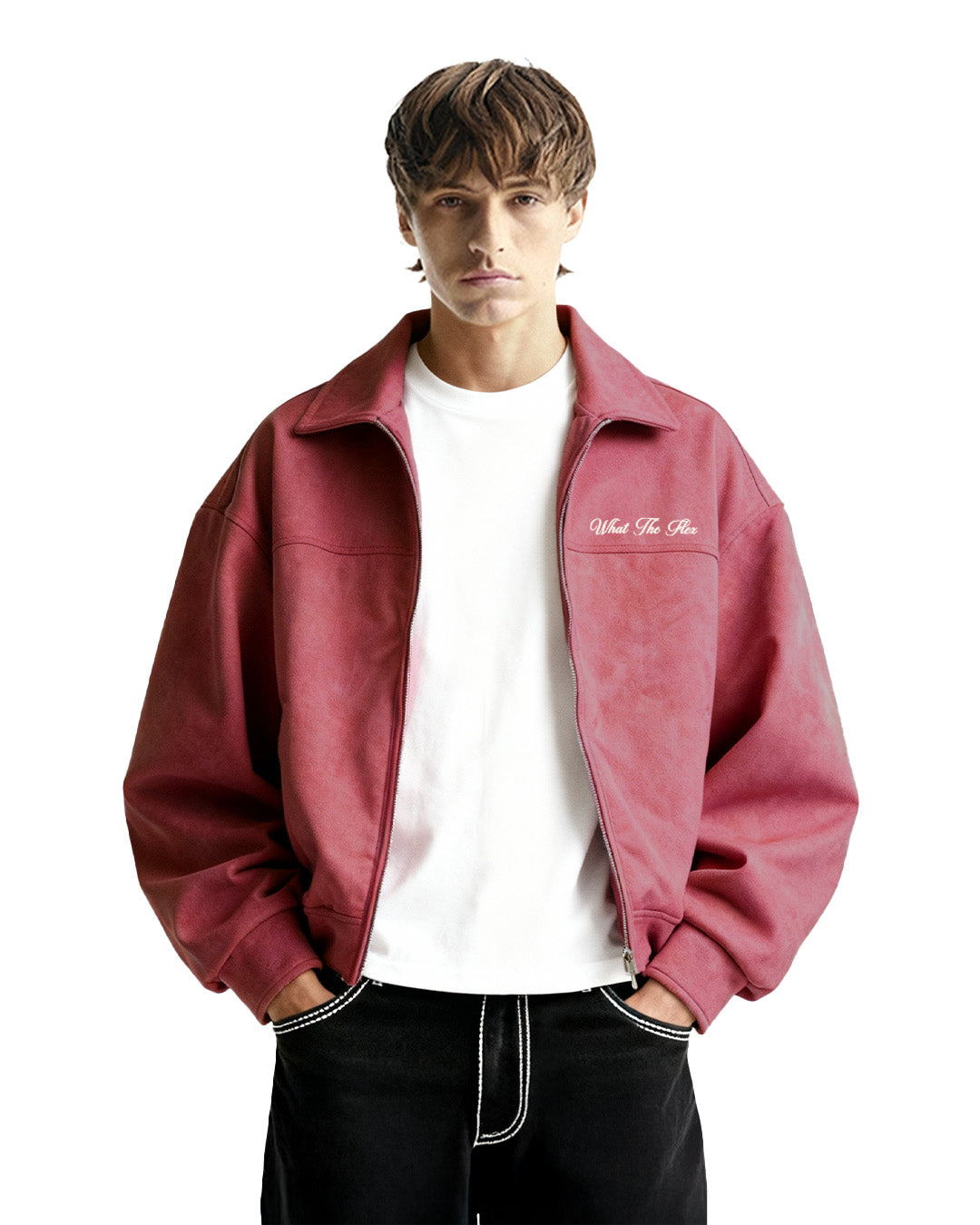 LIFE'S NICE CORAL  SUEDE JACKET