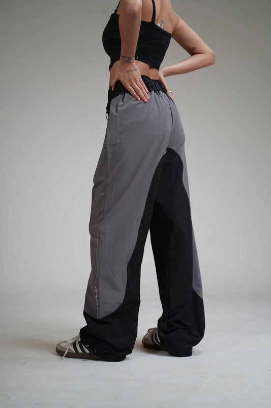 Black Panel Parachute Pants - WHAT THE FLEX