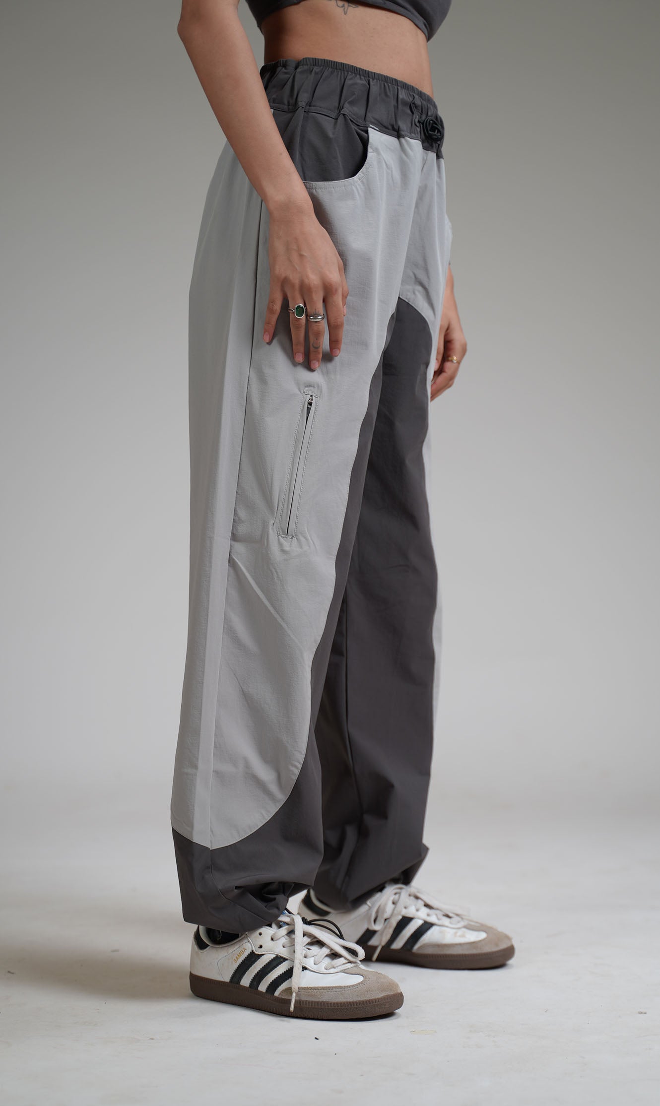 ICE GREY PANEL Parachute Pants