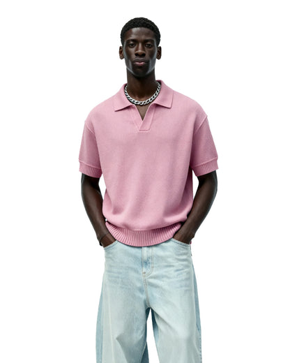 Pink Urban Knit Polo T-Shirt