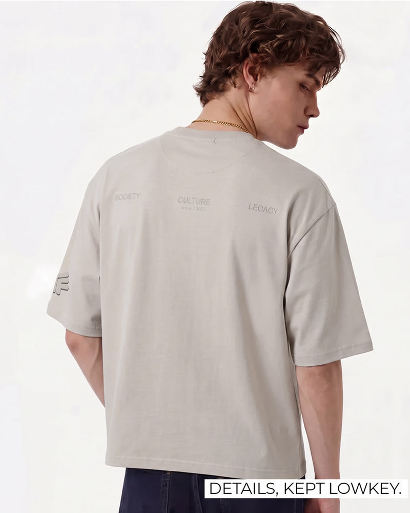 Raw Beige Boxy-Fit T-Shirt