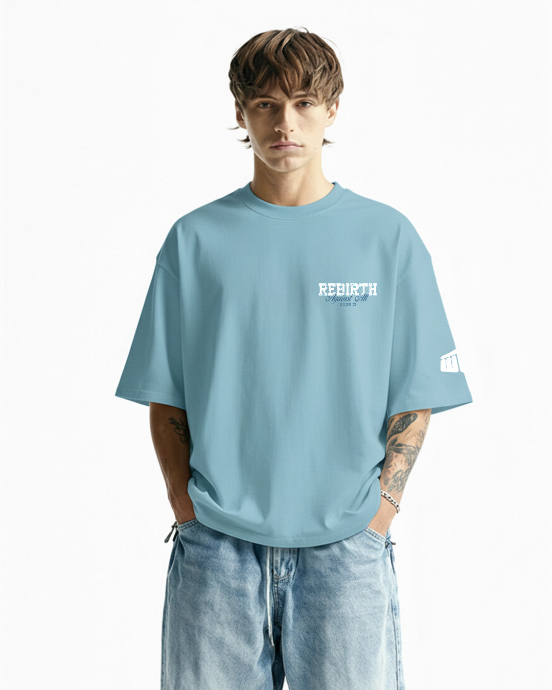 Rebirth Blue Boxy Fit T-Shirt