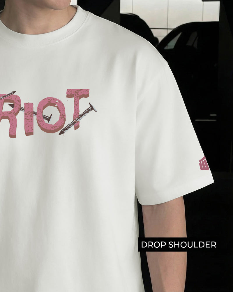 Riot Off White Boxy-Fit T-shirt