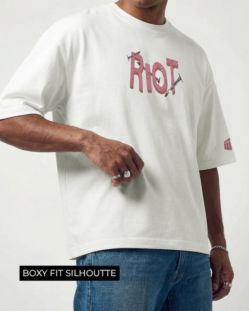 Riot Off White Boxy-Fit T-shirt