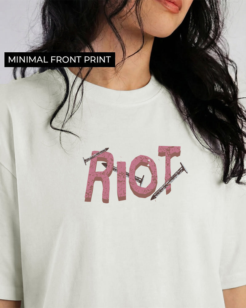 Riot Off White Boxy-Fit T-shirt