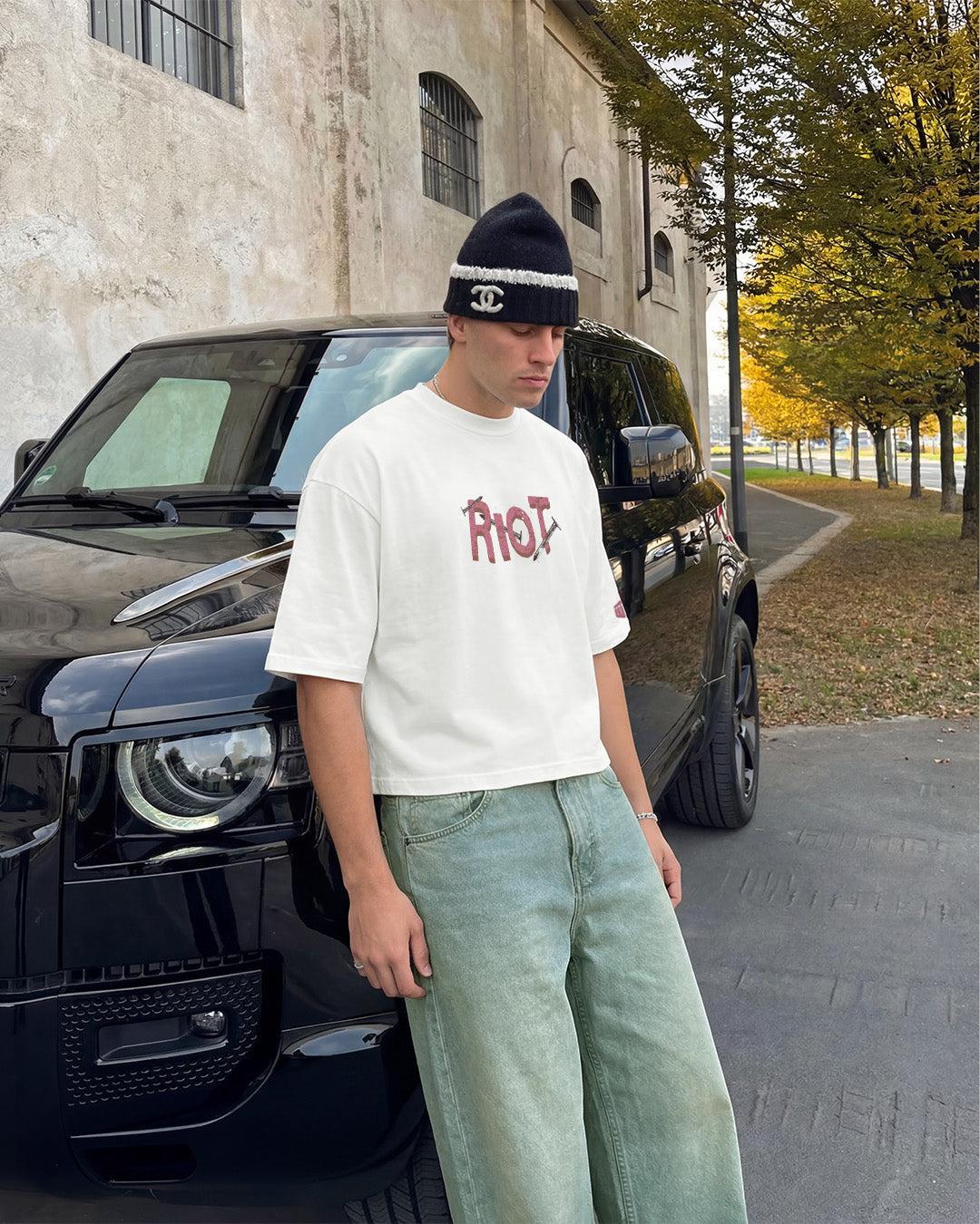 Riot Off White Boxy-Fit T-shirt