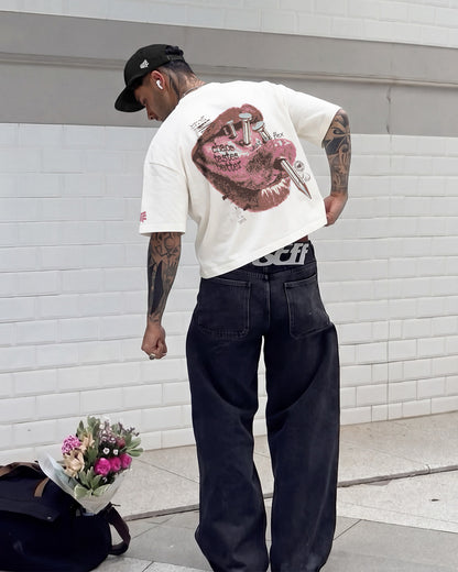 Riot Off White Boxy-Fit T-shirt