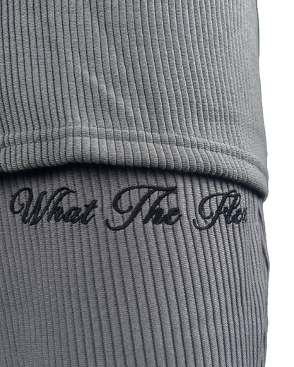 Grey Ribbed Pants
