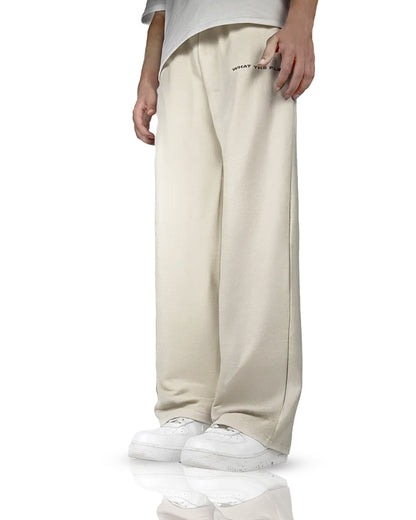 Scripted Cream Essential Cotton Pants