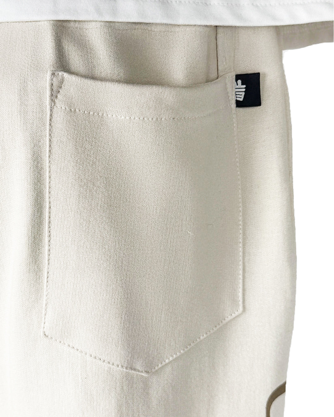 Scripted Cream Essential Cotton Pants