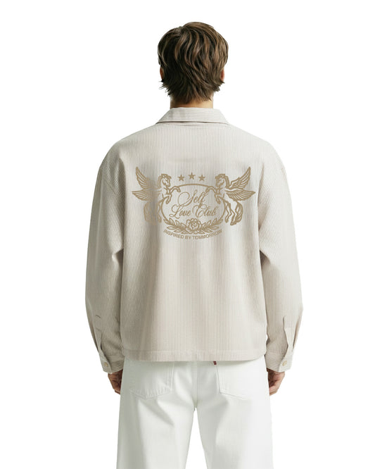 Self Love Club Yellow & White Full Sleeves Striped Shirt